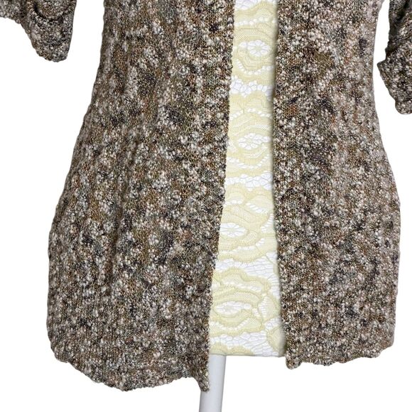 Chicos Cardigan Open Front Marled Knit Roll Tab Half Sleeve 0 US S - Picture 4 of 6